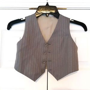 Boy's Toddler Gray Pinstripe Suit Vest